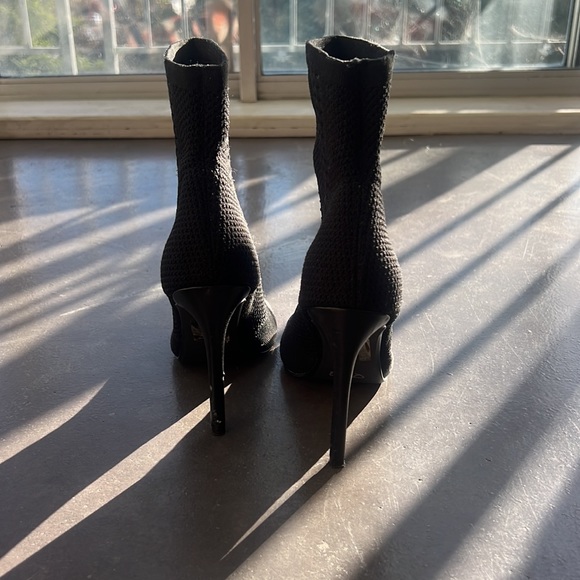 3 in heels. Stretch toe free booties. Nice stretch but retain its natural shape. - Picture 4 of 5